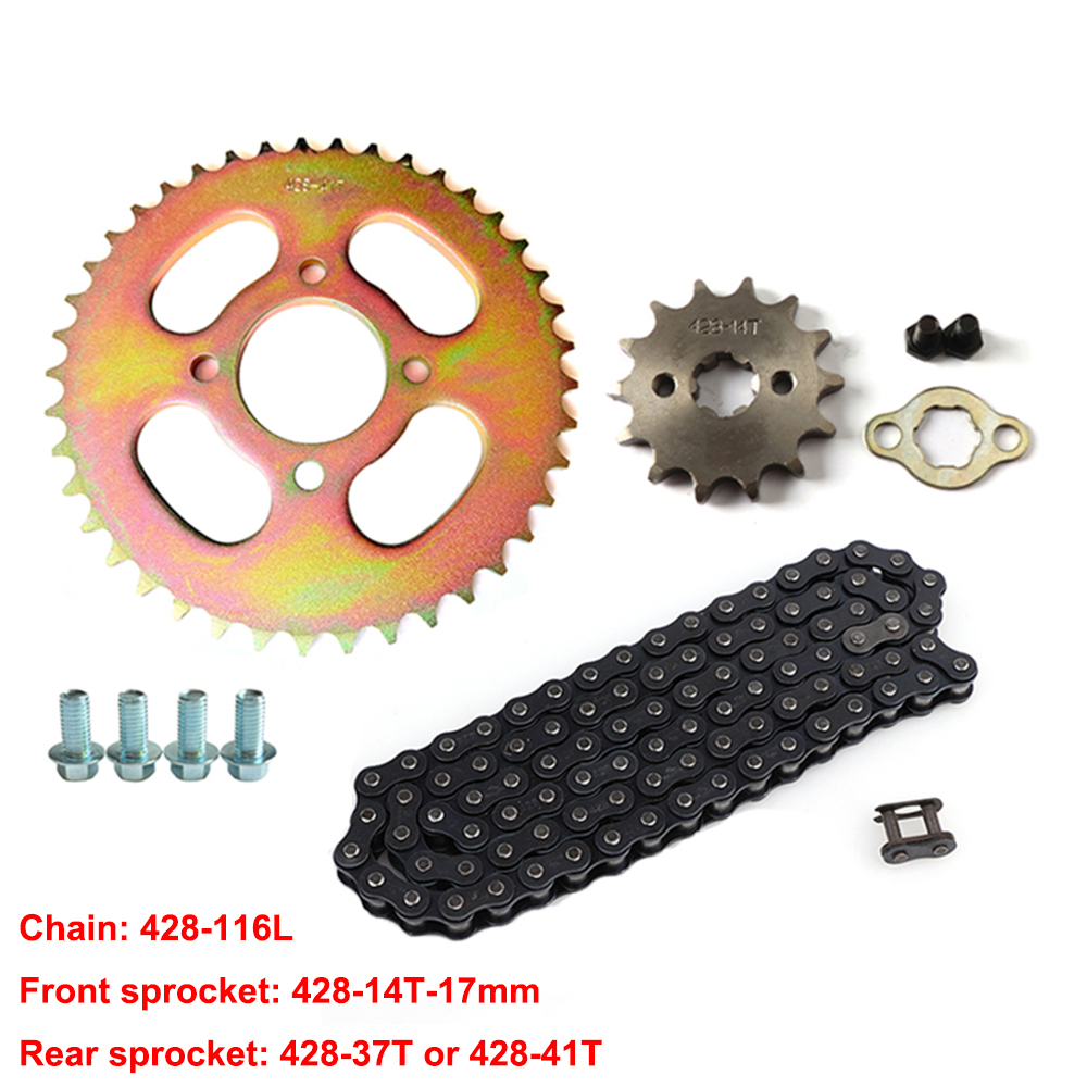 428 Chain - ATV 428 フロントリアスプロケット 116リンク ドライブチェーンキット 50cc