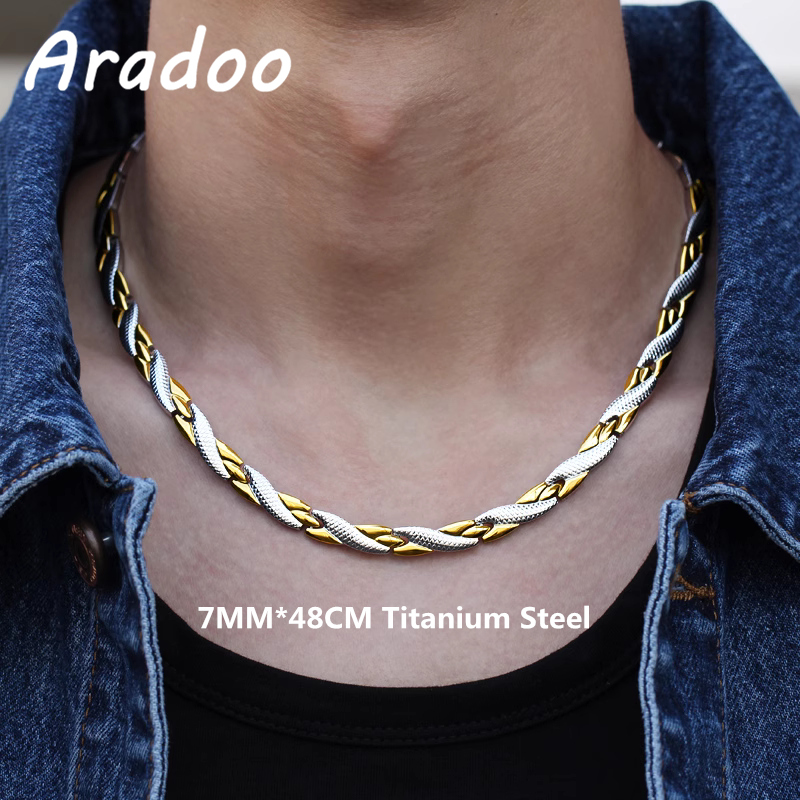ARADOO チタン鋼ドラゴンパターンネックレスアニオン抗放 - Ansi Chain のレビューと価格