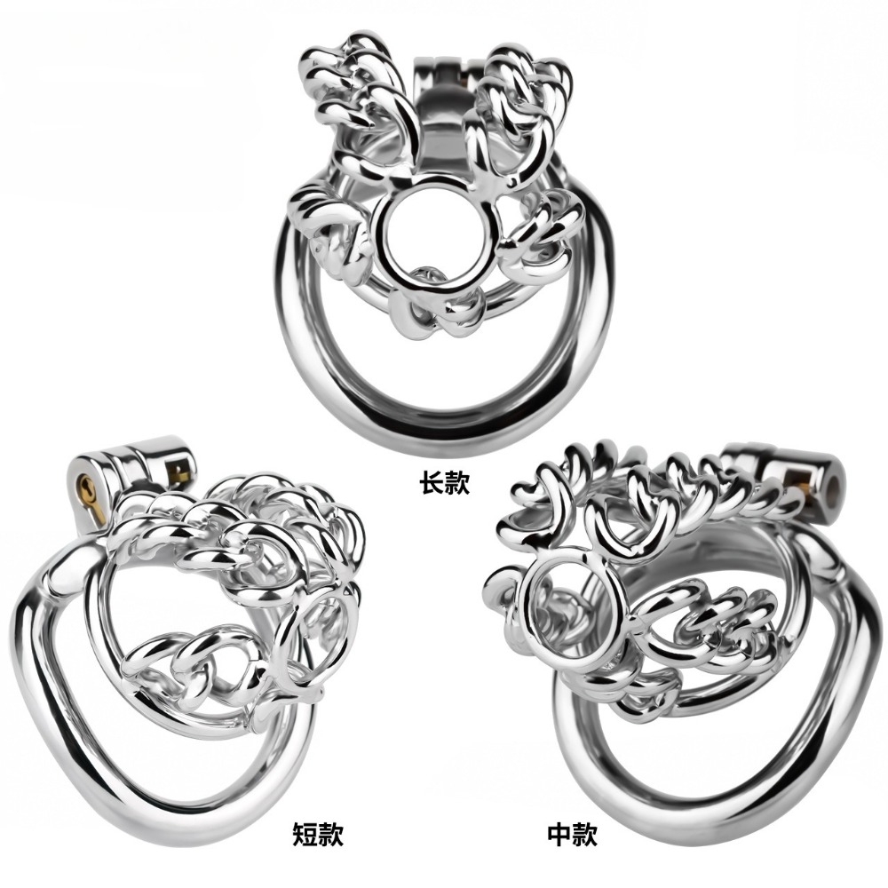 新しい金属製鋼鉄チェーン貞操帯ペニス禁欲拘束具 정조대 フェ - Steel Chain のレビューと価格