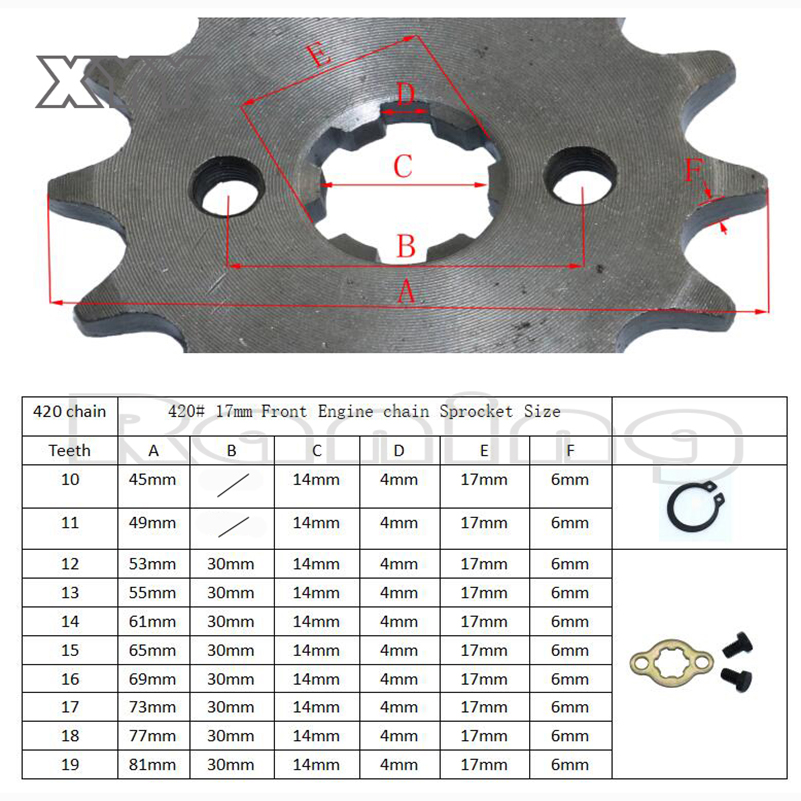 420 #17mmフロントエンジンスプロケット,ダートピット - Sprocket Chain のレビューと価格